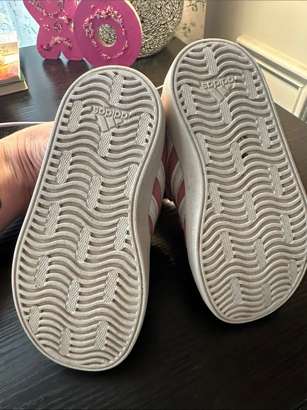 adidas Kids Pink Suede Velcro Sneakers